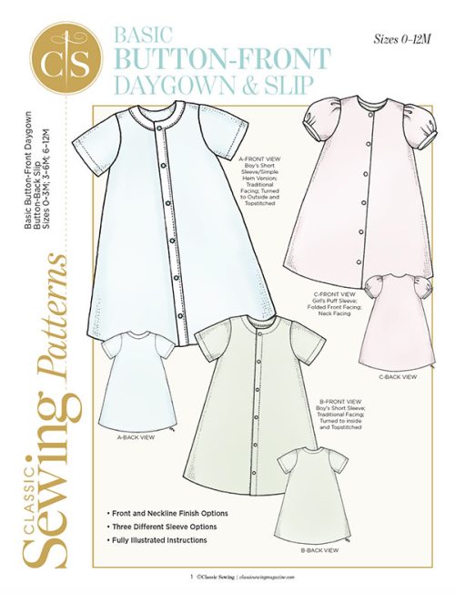 button front daygown classic sewing